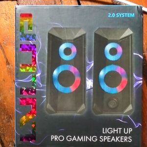 NIB LULUP PRO GAMING SPEAKER'S WITH LED LIGHTS WORKS WITH ANY DEVICE